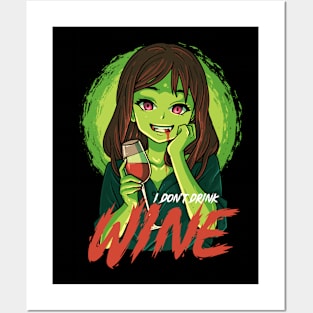 Zombie GIrl - I don't Drink Wine Posters and Art